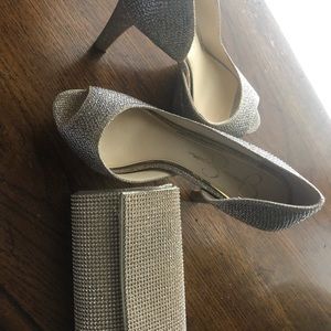 Gold Jessica Simpson Shoes and Matching Purse
